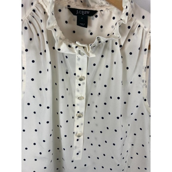 J. Crew Natasha Button Down Blouse in Polka Dot size 2 - Picture 3 of 5